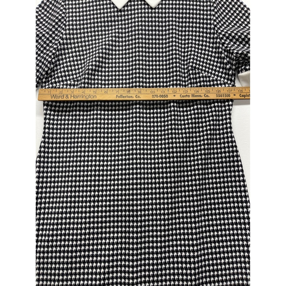Shelby Palmer Houndstooth Peter Pan Collar Dress Womens Size 10 Black White - Picture 6 of 7